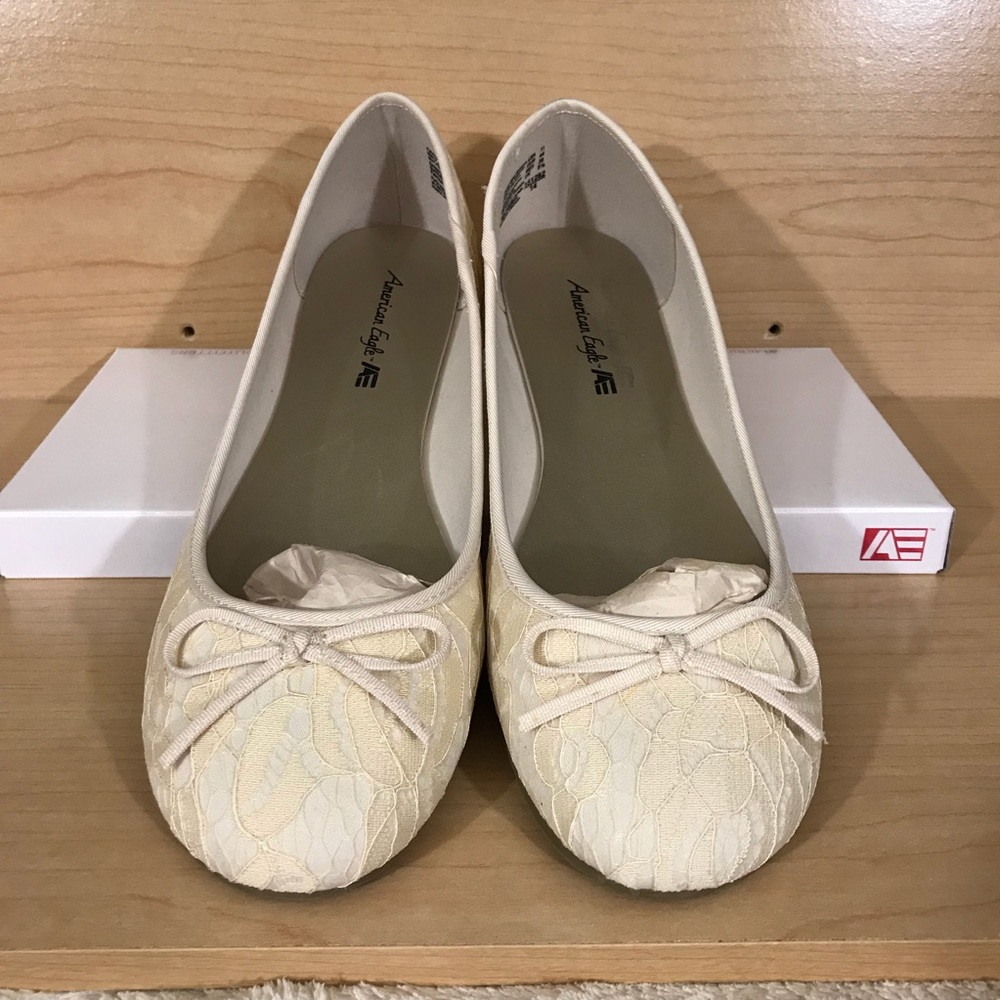 Fauna cream lace flats